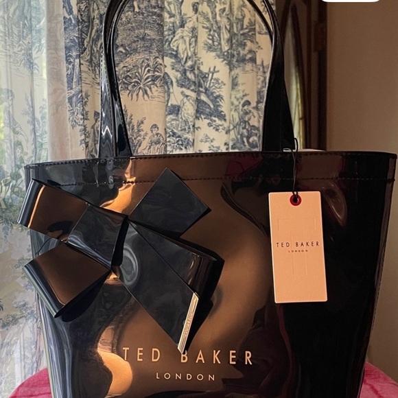 Ted Baker Glossy Black Tote with Large Bow NWT - Picture 10 of 12